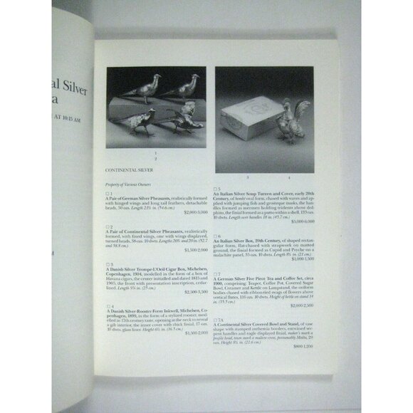 Sothebys Auction Catalog 1991 English Continental Silver Objects Vertu 6221 - Picture 4 of 6